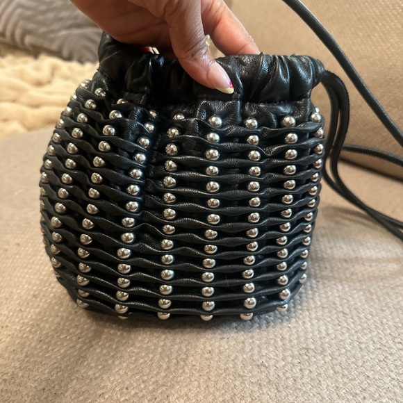 Black Zara  Studded Bucket Bag - Picture 3 of 7